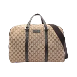 Beige Canvas Gucci Boston Bag