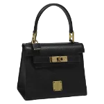 Black Leather MCM Handbag