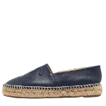 Navy Leather Chanel Espadrilles