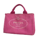 Pink Canvas Prada Canapa Tote