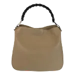 Beige Leather Gucci Bamboo