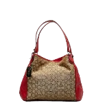 Beige Canvas Coach Handbag