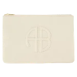 Beige Leather Anine Bing Wallet