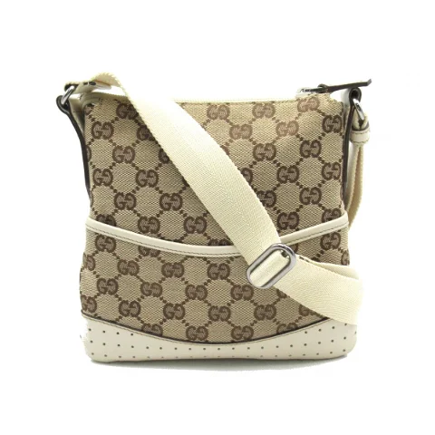 Brown Canvas Gucci Messenger Bag