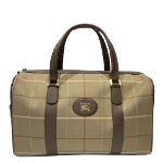 Beige Canvas Burberry Boston Bag