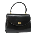 Black Leather Bally Handbag