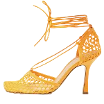 Orange Leather Bottega Veneta Heels