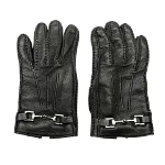 Black Leather Gucci Gloves