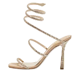 Beige Satin Rene Caovilla Sandals