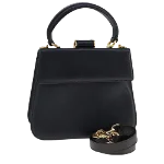 Black Leather Salvatore Ferragamo Handbag