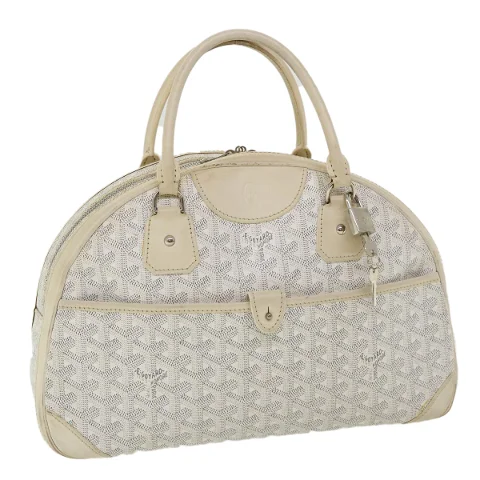 White Leather Goyard Handbag