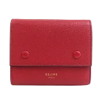 Red Leather Celine Wallet