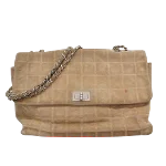 Beige Suede Chanel Shoulder Bag