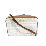 White Canvas Michael Kors Crossbody Bag