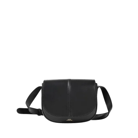 Black Leather A.P.C. Crossbody Bag