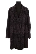 Purple Fur Saint Laurent Coat