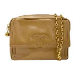 Beige Leather Chanel Sports CC Logo