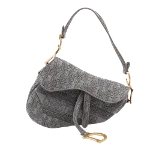 Grey Canvas Dior Saddle Bag