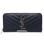 Navy Leather Saint Laurent Wallet