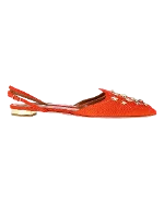 Orange Fabric Aquazzura Flats