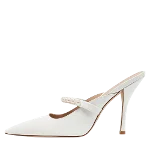 White Fabric Stuart Weitzman Mule