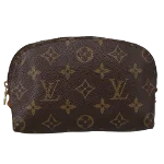 Brown Canvas Louis Vuitton Cosmetic Pouch