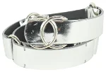 Silver Leather Chanel Belt