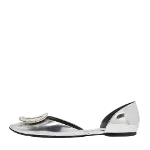Silver Leather Roger Vivier Flats