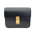 Black Leather Celine Shoulder Bag