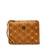 Brown Plastic MCM Clutch