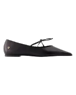 Black Leather Anine Bing Flats