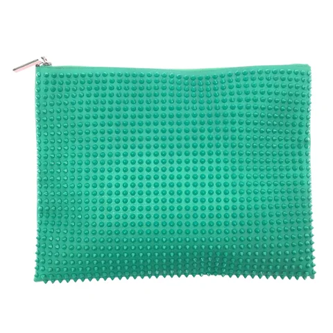 Green Leather Christian Louboutin Clutch