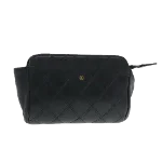 Navy Leather Chanel Pouch