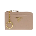 Beige Leather Prada Wallet