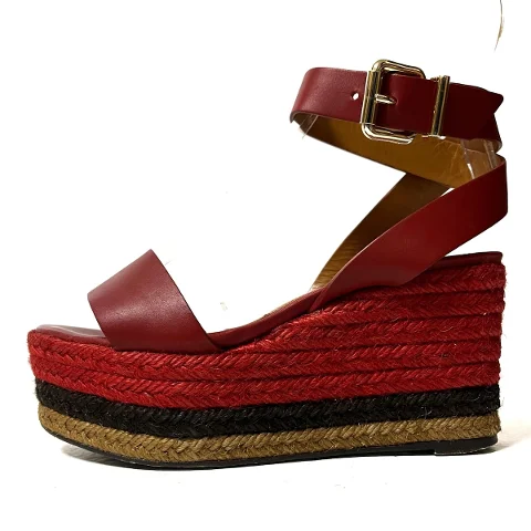 Red Leather Fendi Sandals