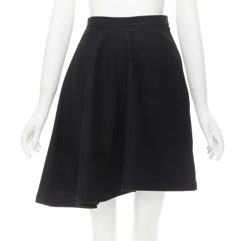 Black Wool Comme Des Garçons Skirt