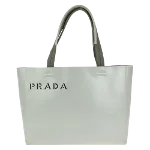 White Leather Prada Tote