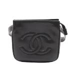 Black Leather Chanel Belt Bag