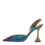 Multicolor Fabric Amina Muaddi Sandals