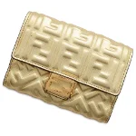 Gold Leather Fendi Wallet