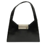 Black Leather Salvatore Ferragamo Shoulder Bag