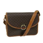 Brown Canvas Celine Shoulder Bag