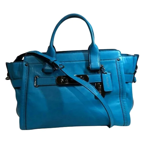 Blue Leather Coach Handbag