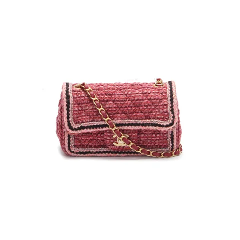 Red Fabric Chanel Flap Bag