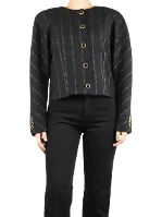 Black Fabric Alessandra Rich Jacket