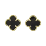 Black Yellow Gold Van Cleef and Arpels Earrings