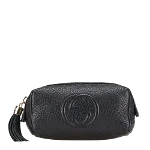 Black Leather Gucci Pouch