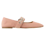 Pink Fabric Aeyde Flats