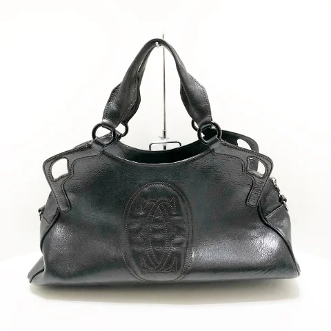 Black Leather Cartier Handbag