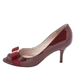 Burgundy Fabric Salvatore Ferragamo Heels